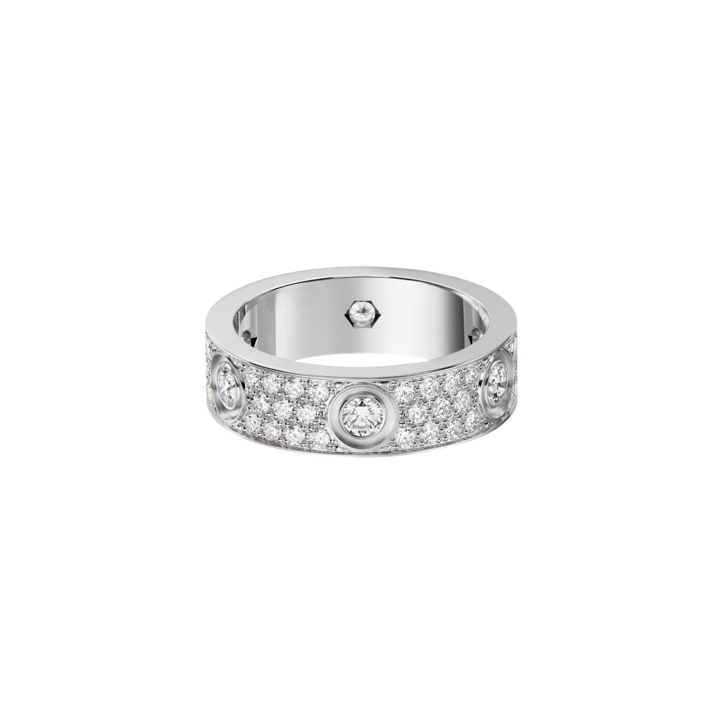 [OrnoraJewelry]LOVE 5.5MM FULL-PAVE 6-DIAMOND RING