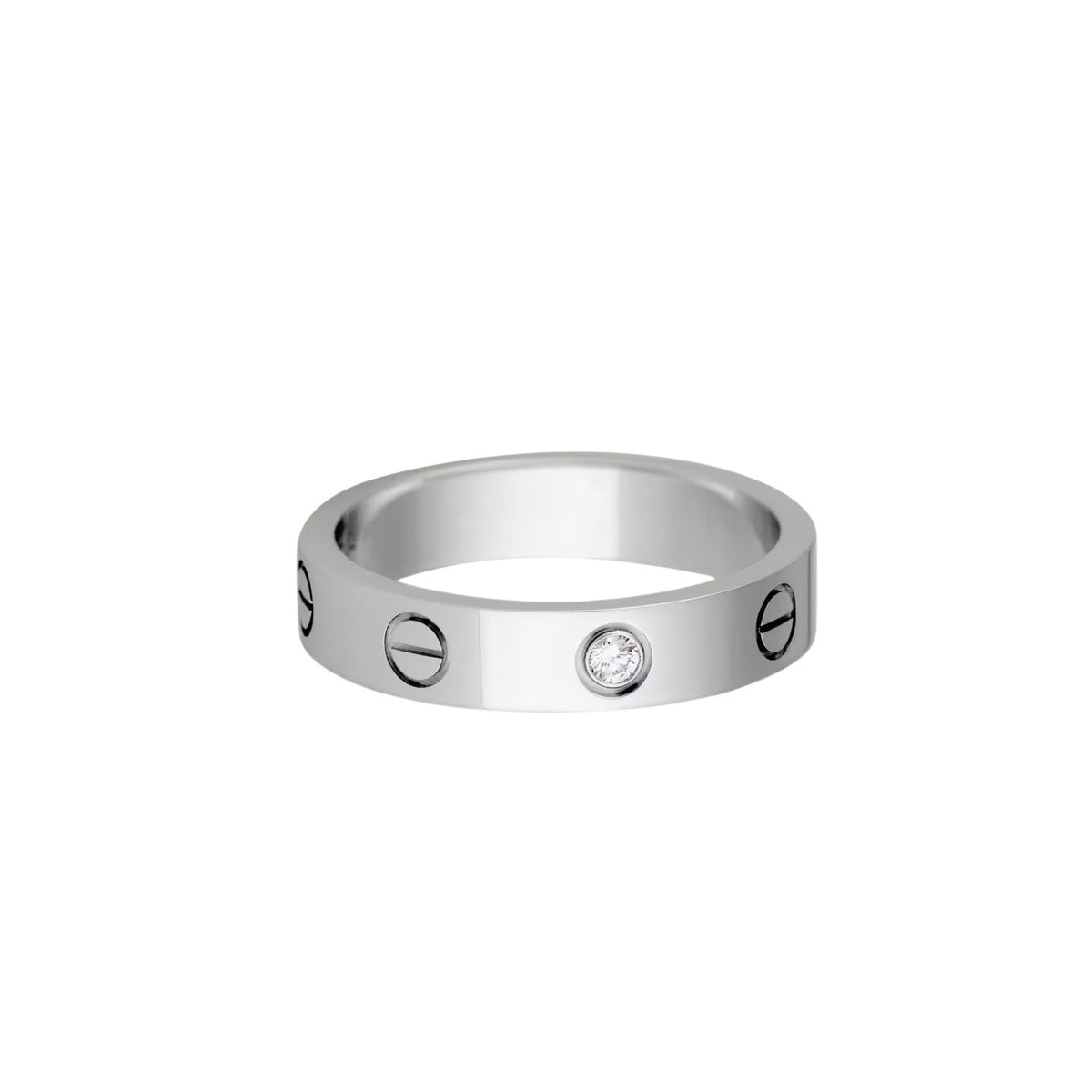 [OrnoraJewelry]LOVE 4MM 1 DIAMOND RING