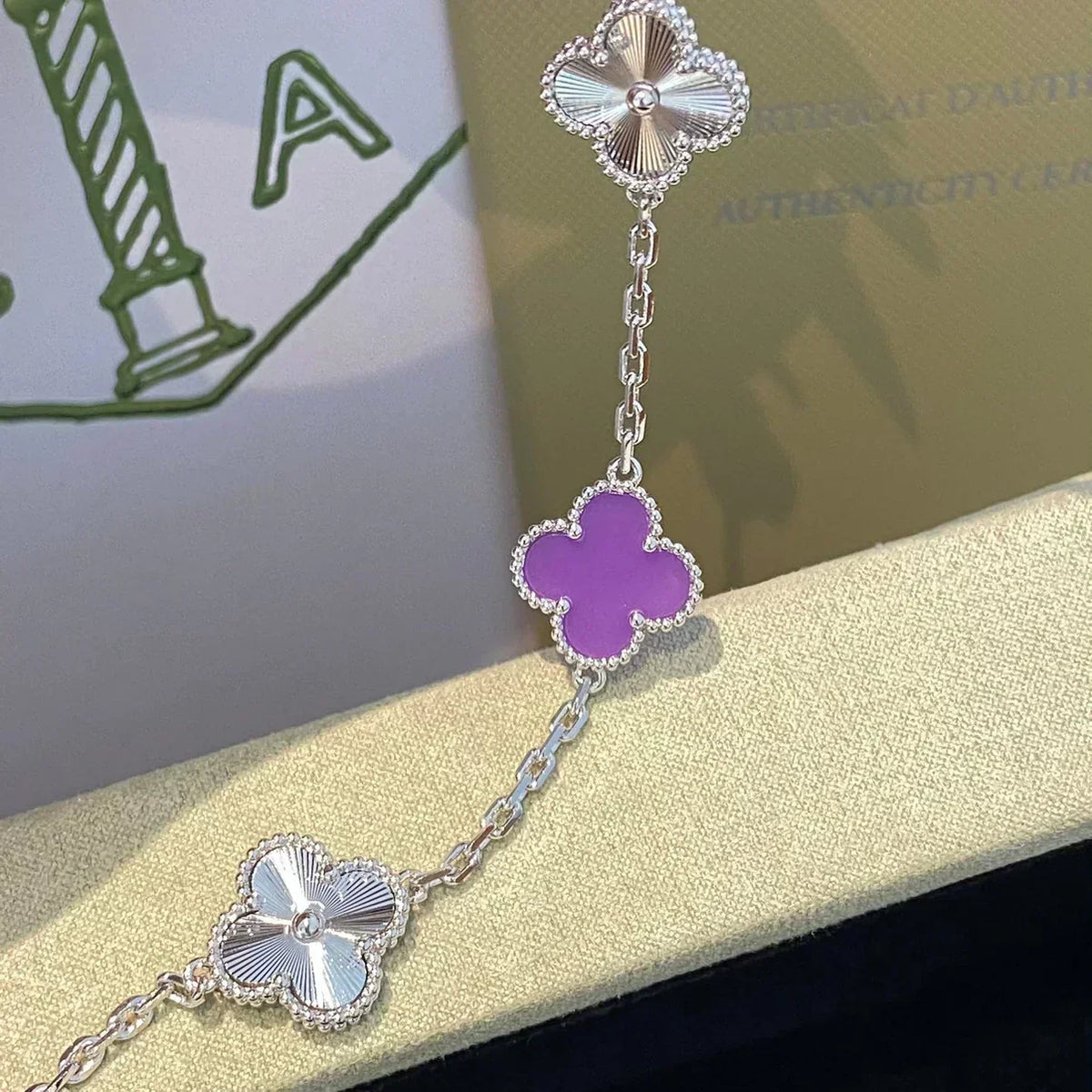 [OrnoraJewelry] CLOVER 5 MOTIF VIOLET BRACELET COLLECTION