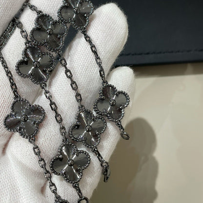 [OrnoraJewelry]CLOVER 5 MOTIF BLACK BRACELET