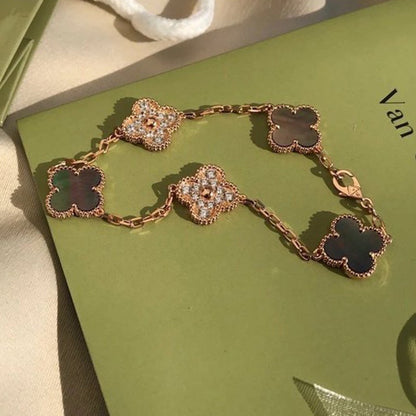 [OrnoraJewelry] CLOVER 5 MOTIF GRAY MOP BRACELET COLLECTION