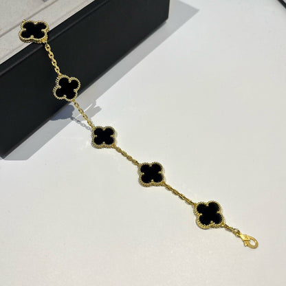 [OrnoraJewelry] CLOVER 5 MOTIF ONYXS BRACELET COLLECTION