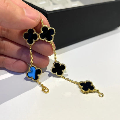 [OrnoraJewelry] CLOVER 5 MOTIF ONYXS BRACELET COLLECTION