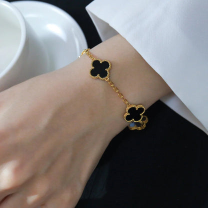 [OrnoraJewelry] CLOVER 5 MOTIF ONYXS BRACELET COLLECTION
