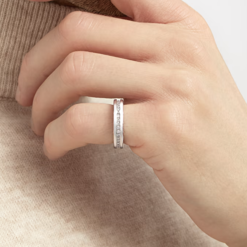 [OrnoraJewelry]ZERO 1 ONE-BAND PAVED DIAMONDS ON THE SPIRAL RING