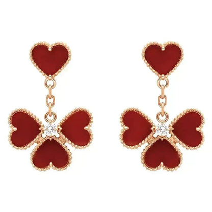 [OrnoraJewelry]SWEET CLOVER CARNELIAN EARRINGS