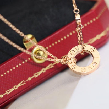 [OrnoraJewelry]LOVE NECKLACE ADJUSTABLE ROSE GOLD 2 DIAMOND