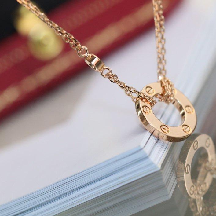 [OrnoraJewelry]LOVE NECKLACE ADJUSTABLE ROSE GOLD 2 DIAMOND