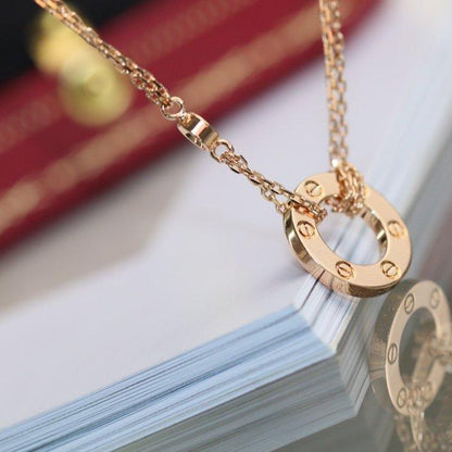 [OrnoraJewelry]LOVE NECKLACE ADJUSTABLE ROSE GOLD 2 DIAMOND