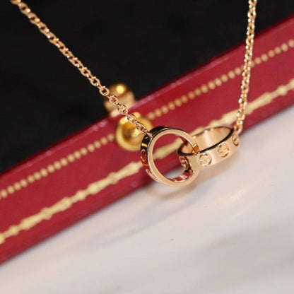[OrnoraJewelry]LOVE NECKLACE PINK GOLD AND SILVER