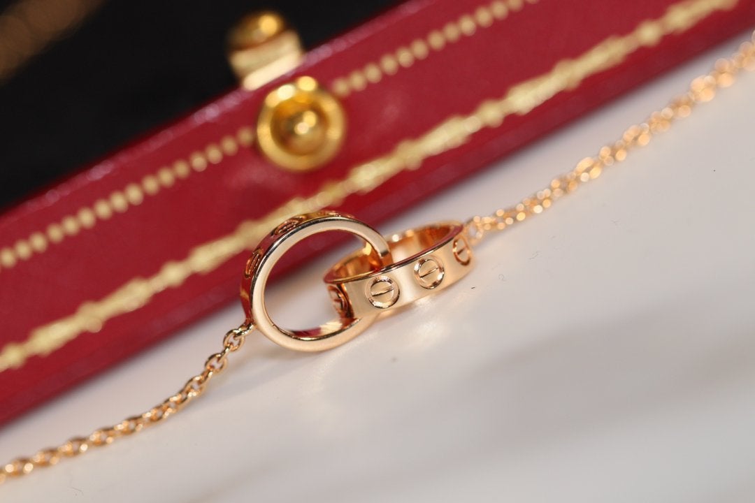 [OrnoraJewelry]LOVE NECKLACE PINK GOLD AND SILVER