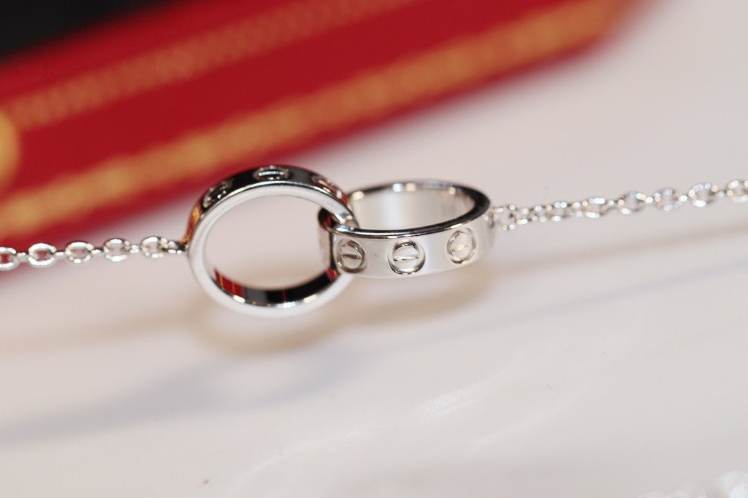 [OrnoraJewelry]LOVE NECKLACE PINK GOLD AND SILVER
