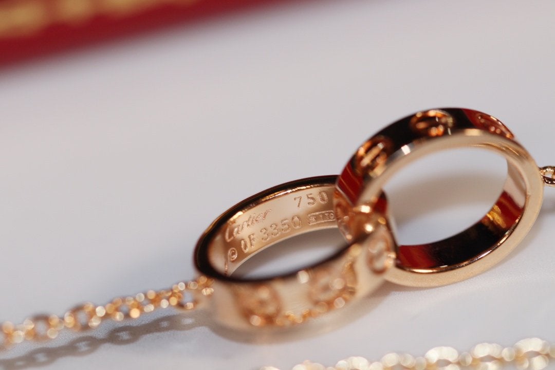 [OrnoraJewelry]LOVE NECKLACE PINK GOLD AND SILVER