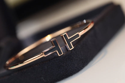 [Ornora Jewelry]T BRACELET 1.8MM ONYX PINK GOLD
