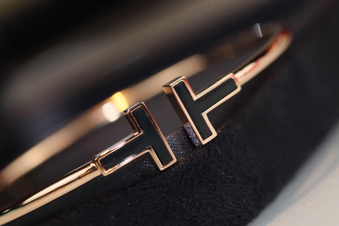 [Ornora Jewelry]T BRACELET 1.8MM ONYX PINK GOLD