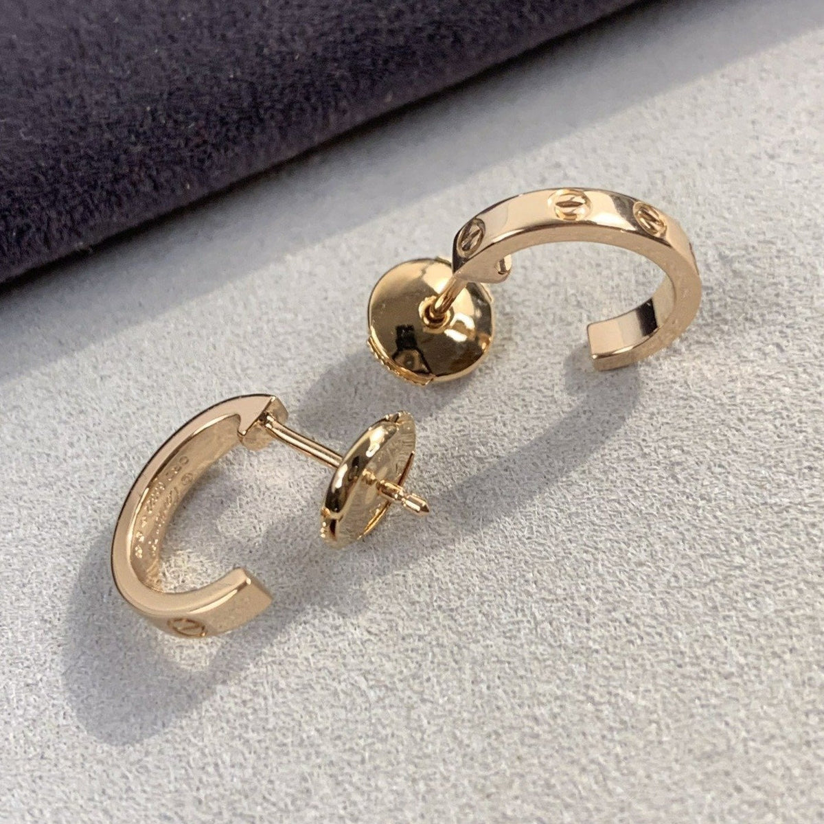 [OrnoraJewelry]LOVE EARRINGS 2.65MM PINK GOLD