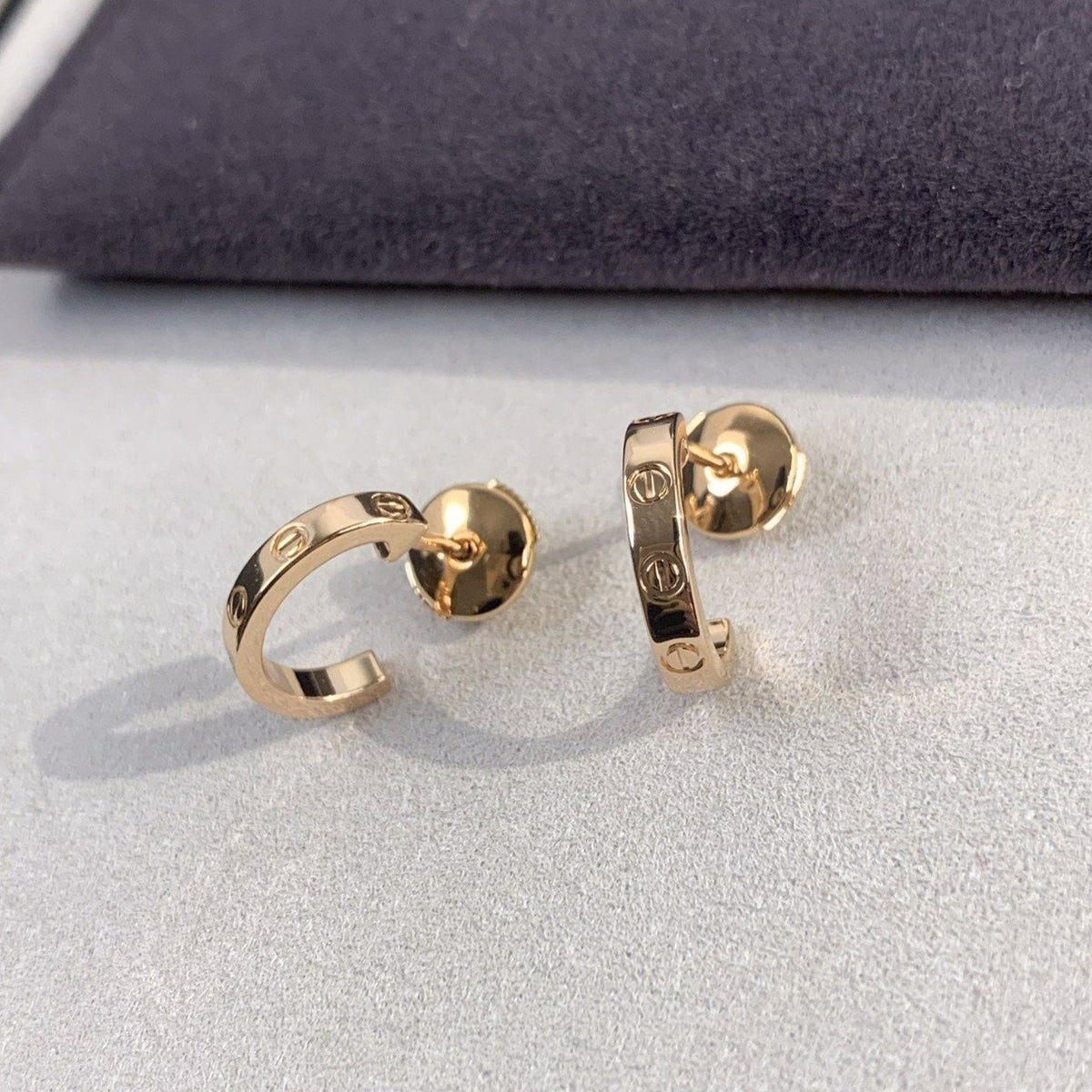 [OrnoraJewelry]LOVE EARRINGS 2.65MM PINK GOLD