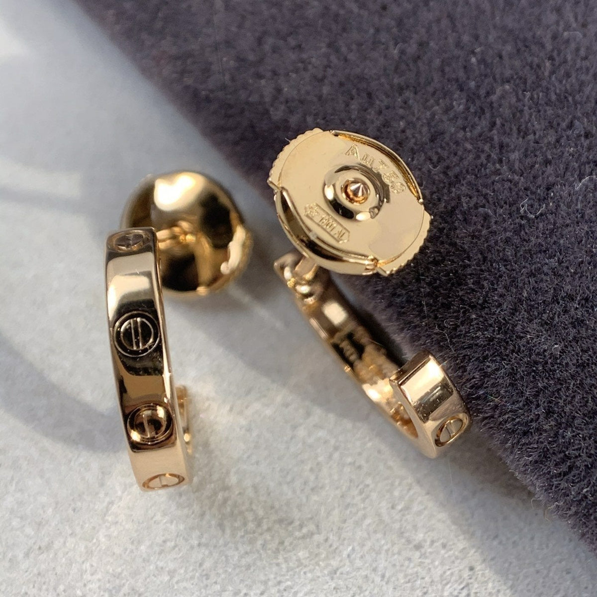 [OrnoraJewelry]LOVE EARRINGS 2.65MM PINK GOLD