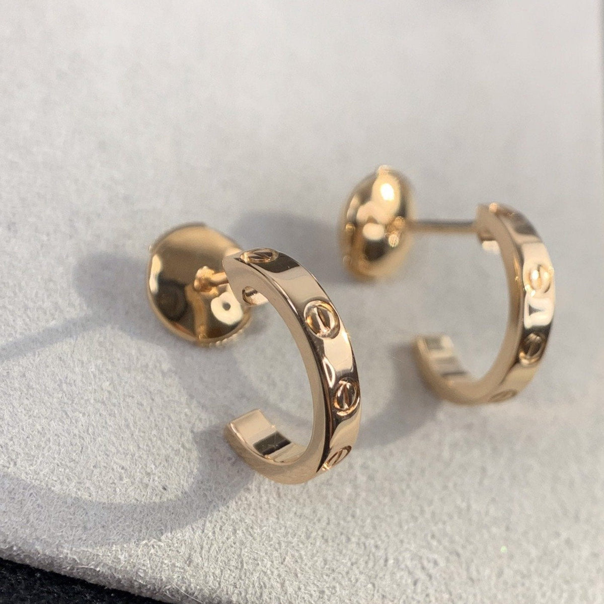[OrnoraJewelry]LOVE EARRINGS 2.65MM PINK GOLD