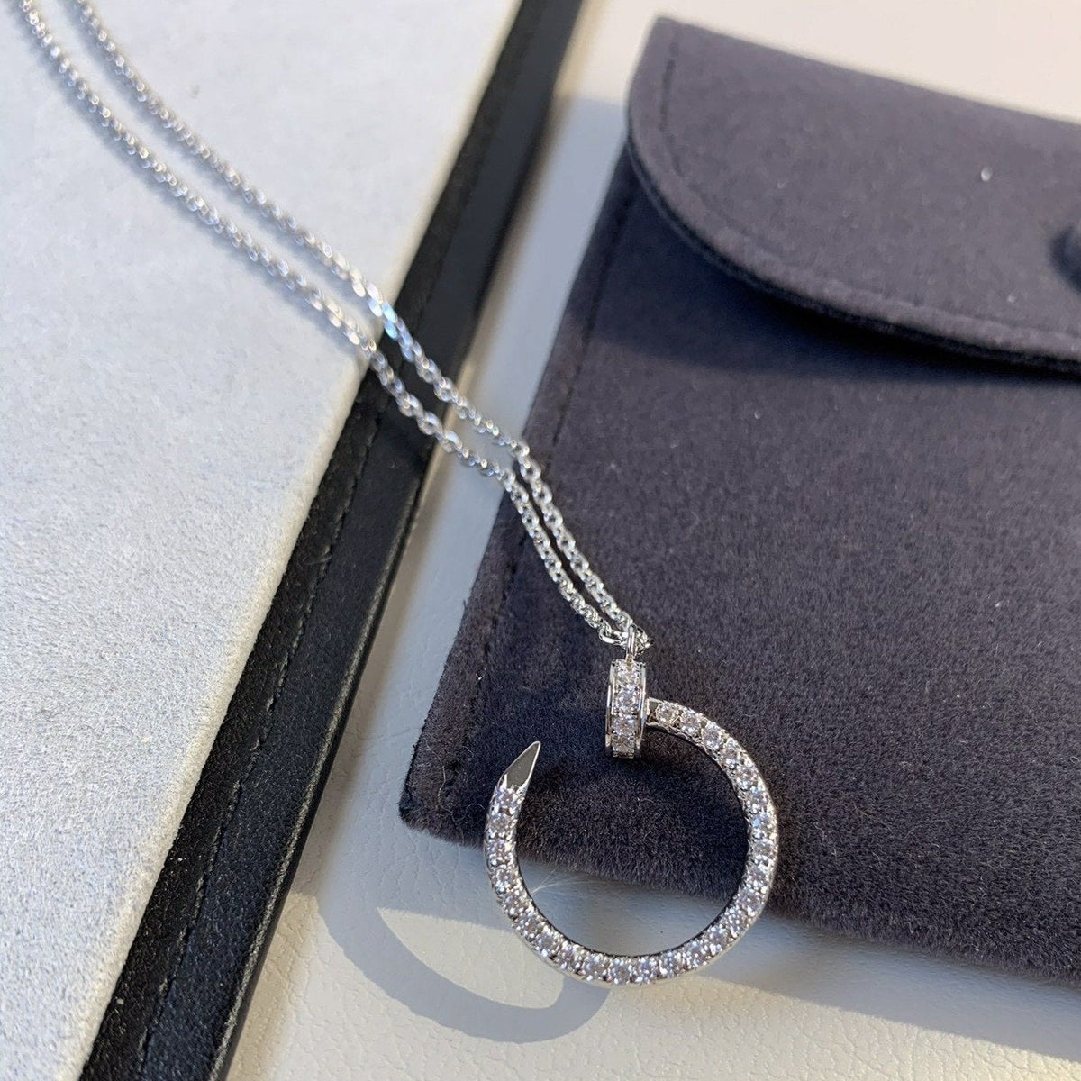 [OrnoraJewelry]JUSTE NECKLACE SILVER DIAMONDS