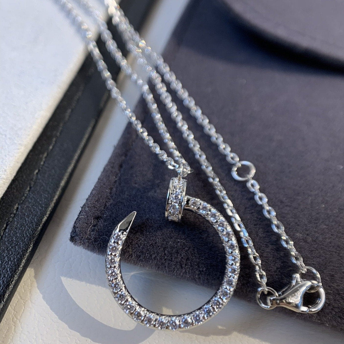 [OrnoraJewelry]JUSTE NECKLACE SILVER DIAMONDS