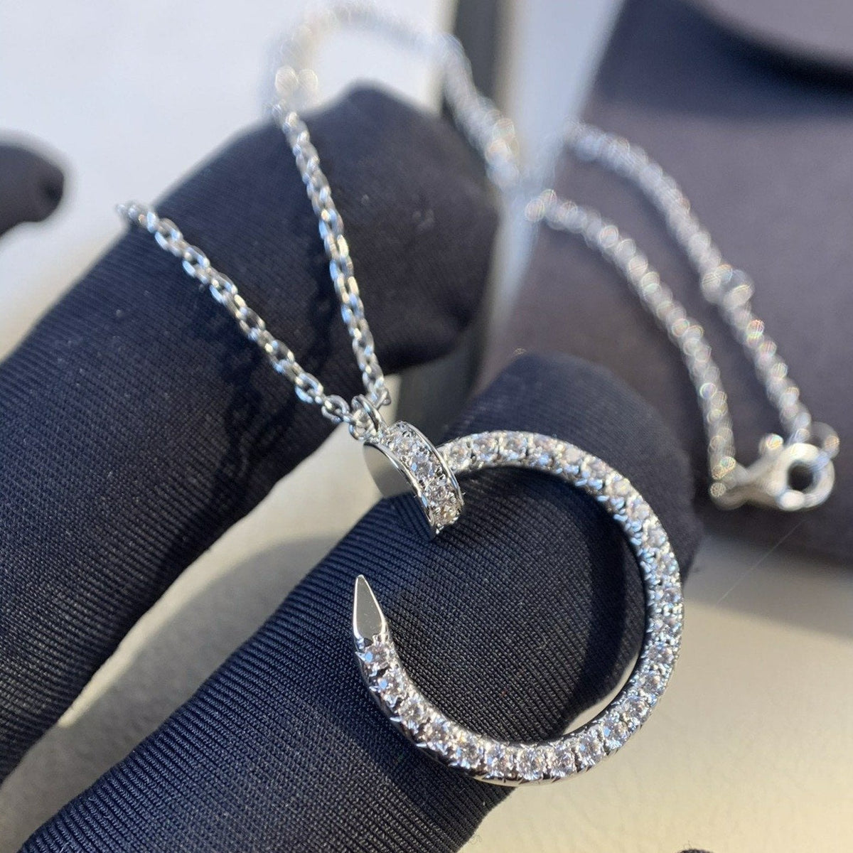 [OrnoraJewelry]JUSTE NECKLACE SILVER DIAMONDS