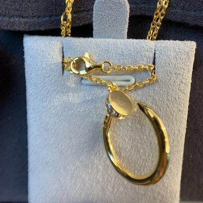 [OrnoraJewelry]JUSTE NECKLACE GOLD DIAMONDS