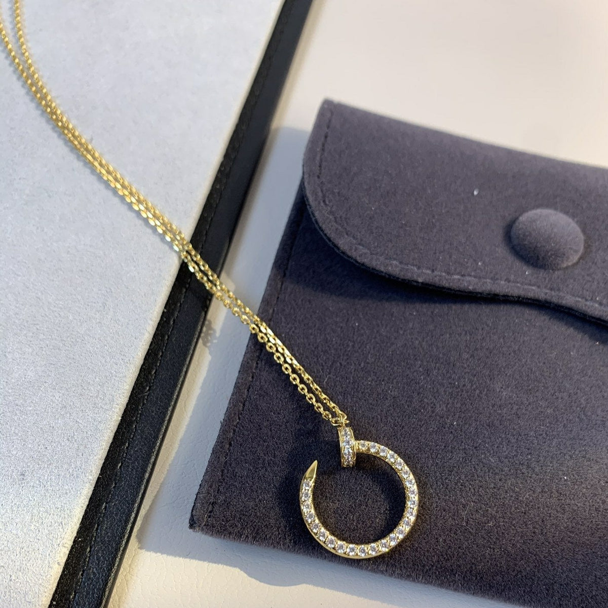 [OrnoraJewelry]JUSTE NECKLACE GOLD DIAMONDS