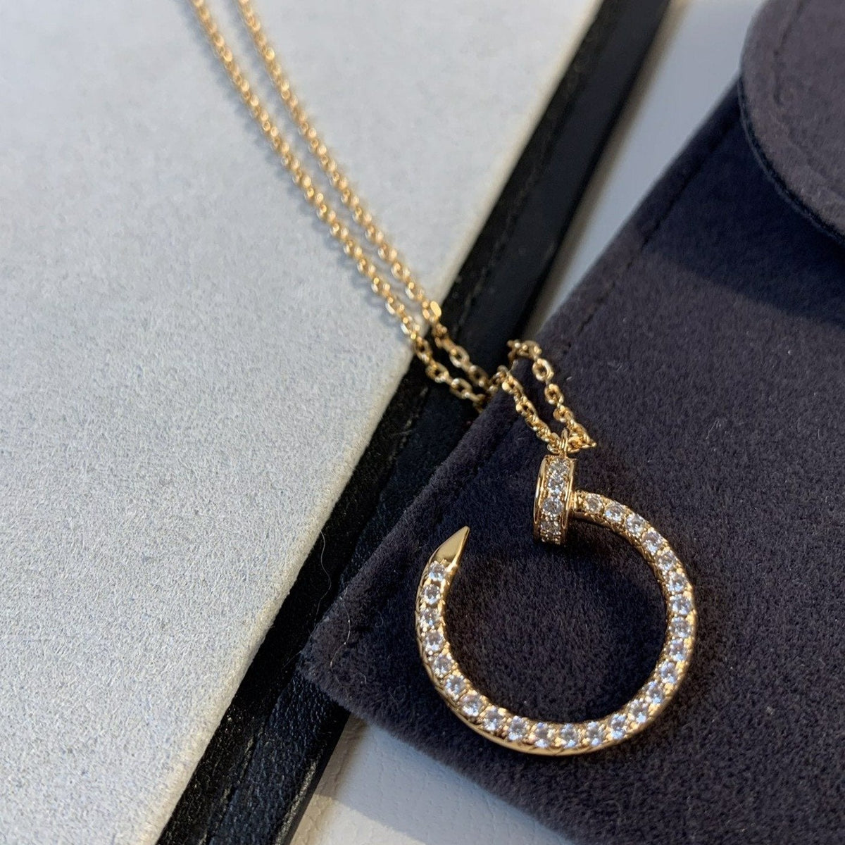 [OrnoraJewelry]JUSTE NECKLACE PINK GOLD DIAMONDS
