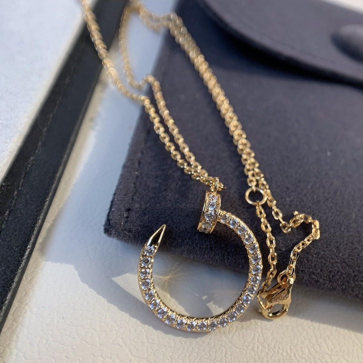[OrnoraJewelry]JUSTE NECKLACE PINK GOLD DIAMONDS
