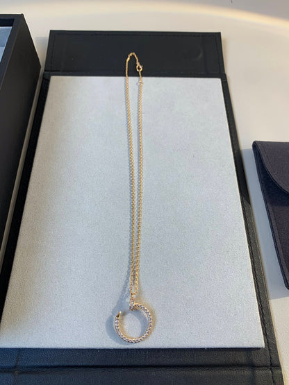[OrnoraJewelry]JUSTE NECKLACE PINK GOLD DIAMONDS