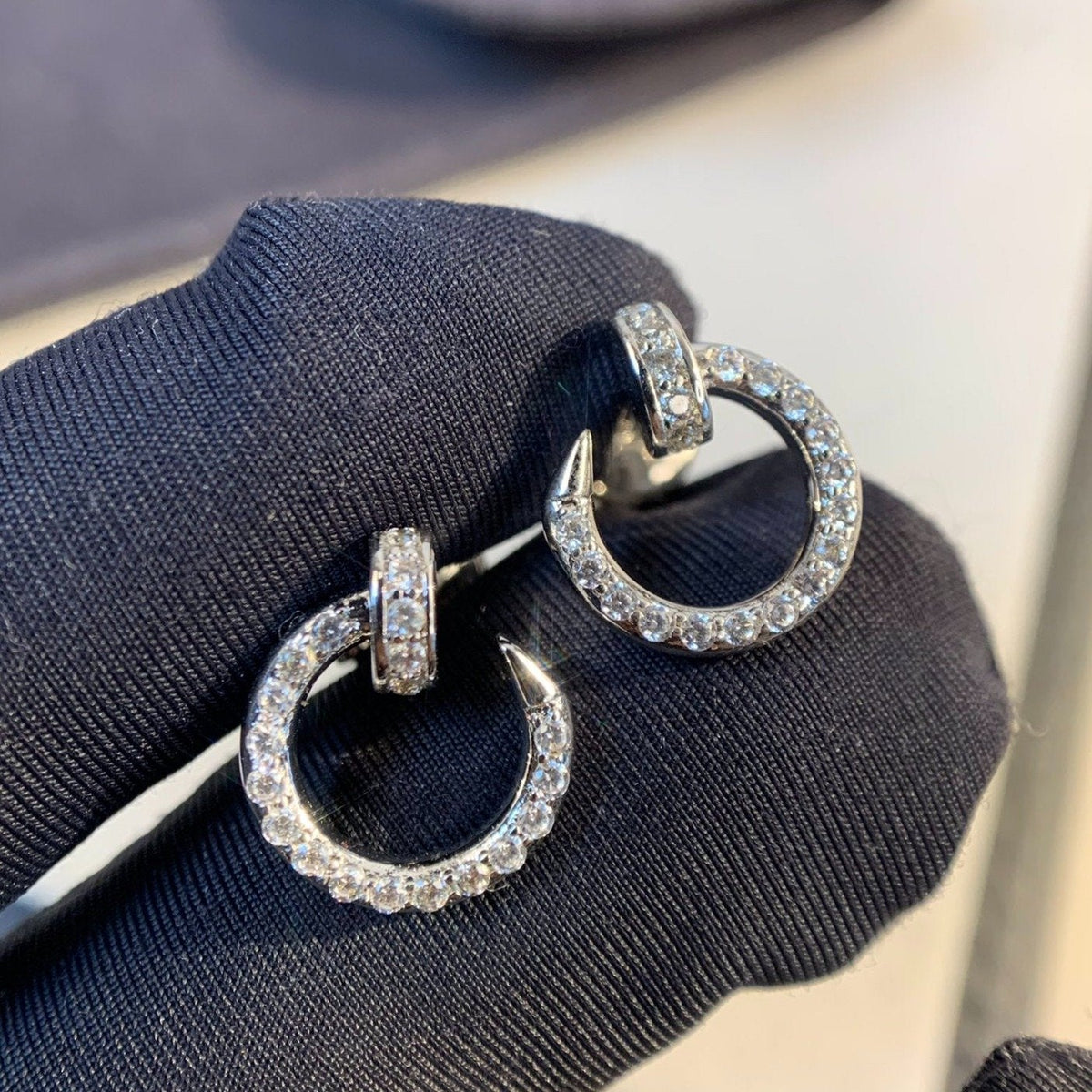 [OrnoraJewelry]JUSTE EARRINGS SILVER DIAMONDS