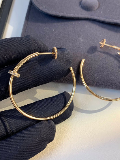 [OrnoraJewelry]JUSTE EARRINGS GOLD DIAMONDS 1.8MM