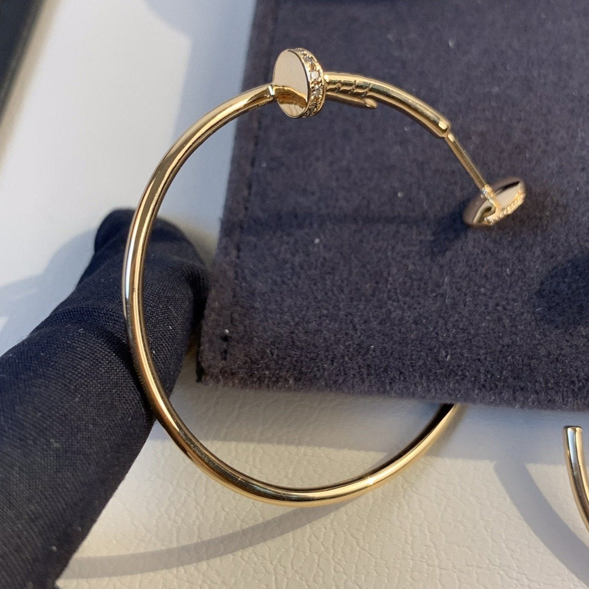[OrnoraJewelry]JUSTE EARRINGS GOLD DIAMONDS 1.8MM