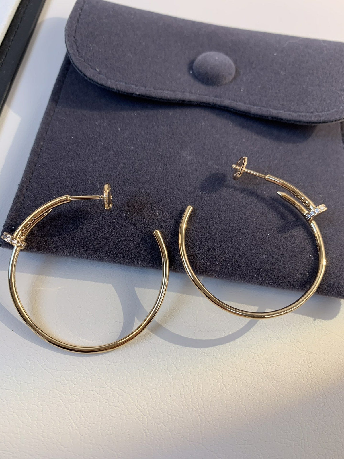 [OrnoraJewelry]JUSTE EARRINGS GOLD DIAMONDS 1.8MM