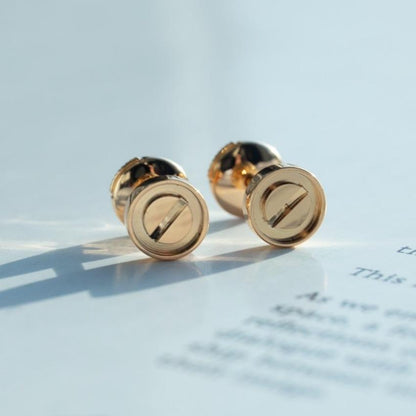 [OrnoraJewelry]LOVE EARRINGS PINK GOLD 10MM