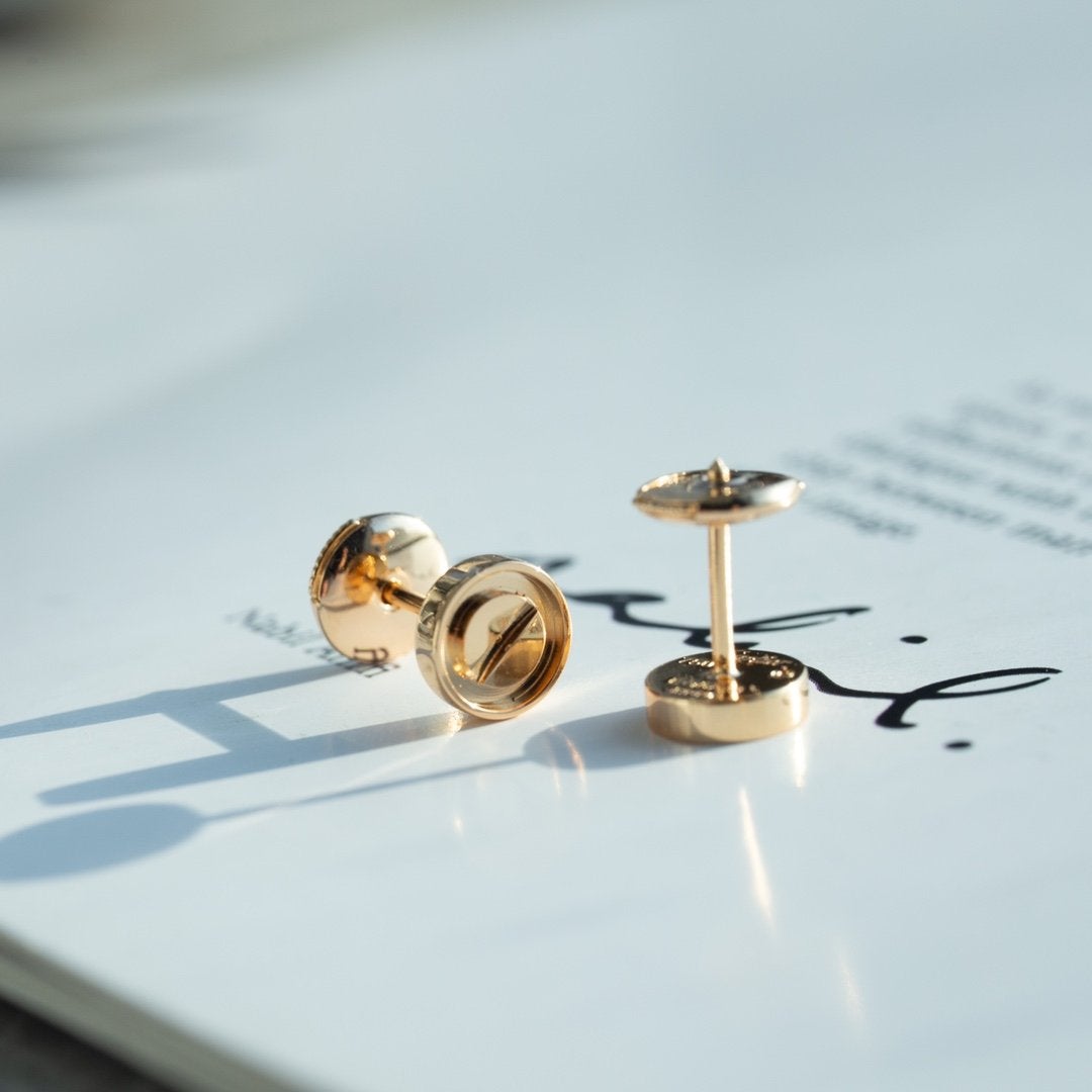 [OrnoraJewelry]LOVE EARRINGS PINK GOLD 10MM