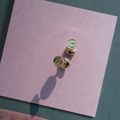 [OrnoraJewelry]LOVE EARRINGS PINK GOLD 10MM