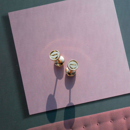 [OrnoraJewelry]LOVE EARRINGS PINK GOLD 10MM