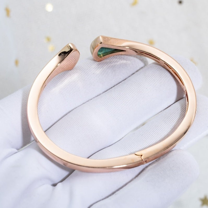 [OrnoraJewelry]DREAM BRACELET OPEN MALACHITE PINK GOLD
