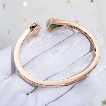 [OrnoraJewelry]DREAM BRACELET OPEN MALACHITE PINK GOLD