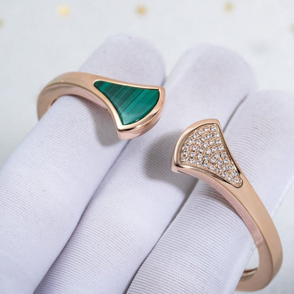 [OrnoraJewelry]DREAM BRACELET OPEN MALACHITE PINK GOLD