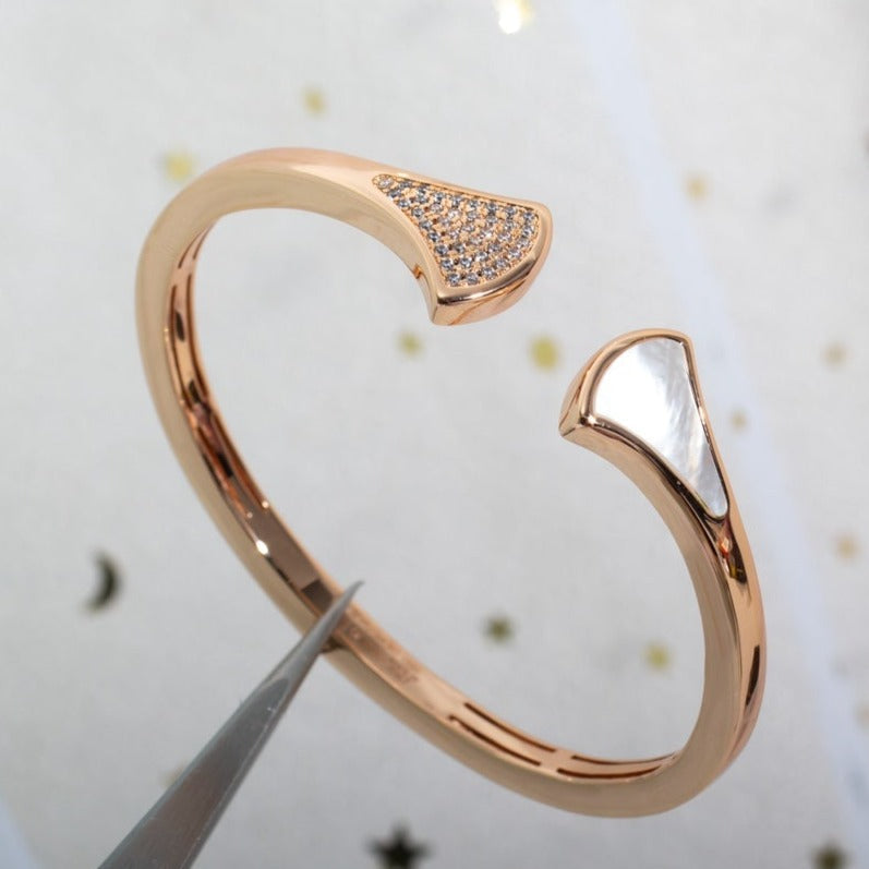 [OrnoraJewelry]DREAM BRACELET OPEN PINK GOLD MOP DIAMOND