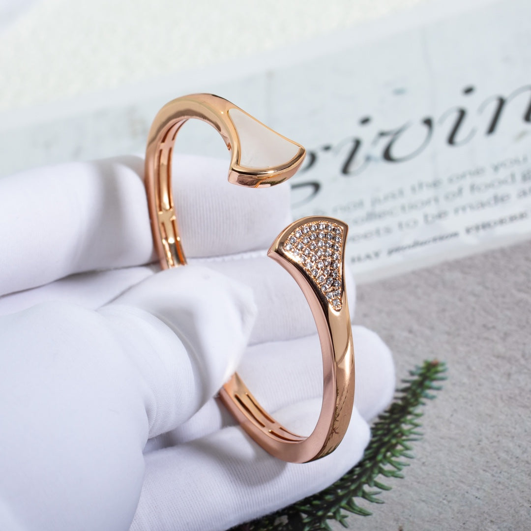 [OrnoraJewelry]DREAM BRACELET OPEN PINK GOLD MOP DIAMOND