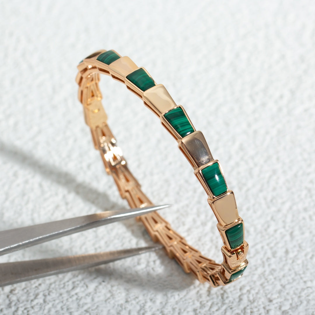 [OrnoraJewelry]SERPENTI BRACELET PINK GOLD MALACHITE