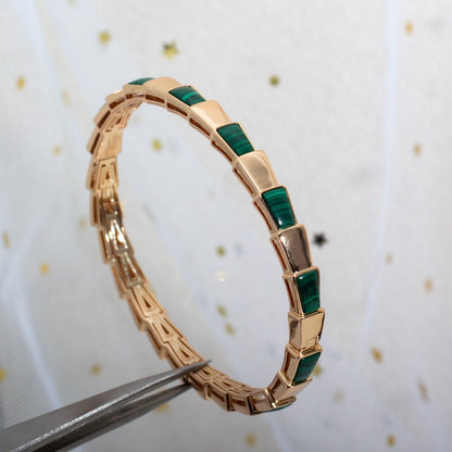 [OrnoraJewelry]SERPENTI BRACELET PINK GOLD MALACHITE
