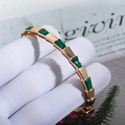 [OrnoraJewelry]SERPENTI BRACELET PINK GOLD MALACHITE