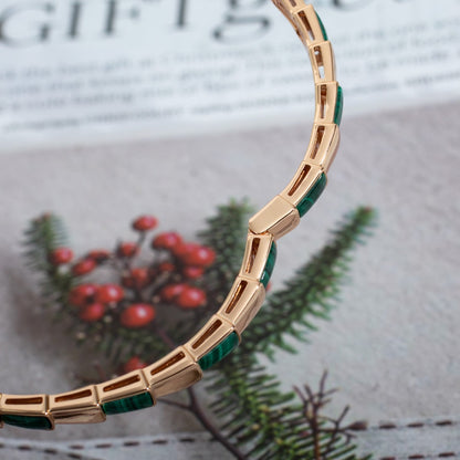[OrnoraJewelry]SERPENTI BRACELET PINK GOLD MALACHITE