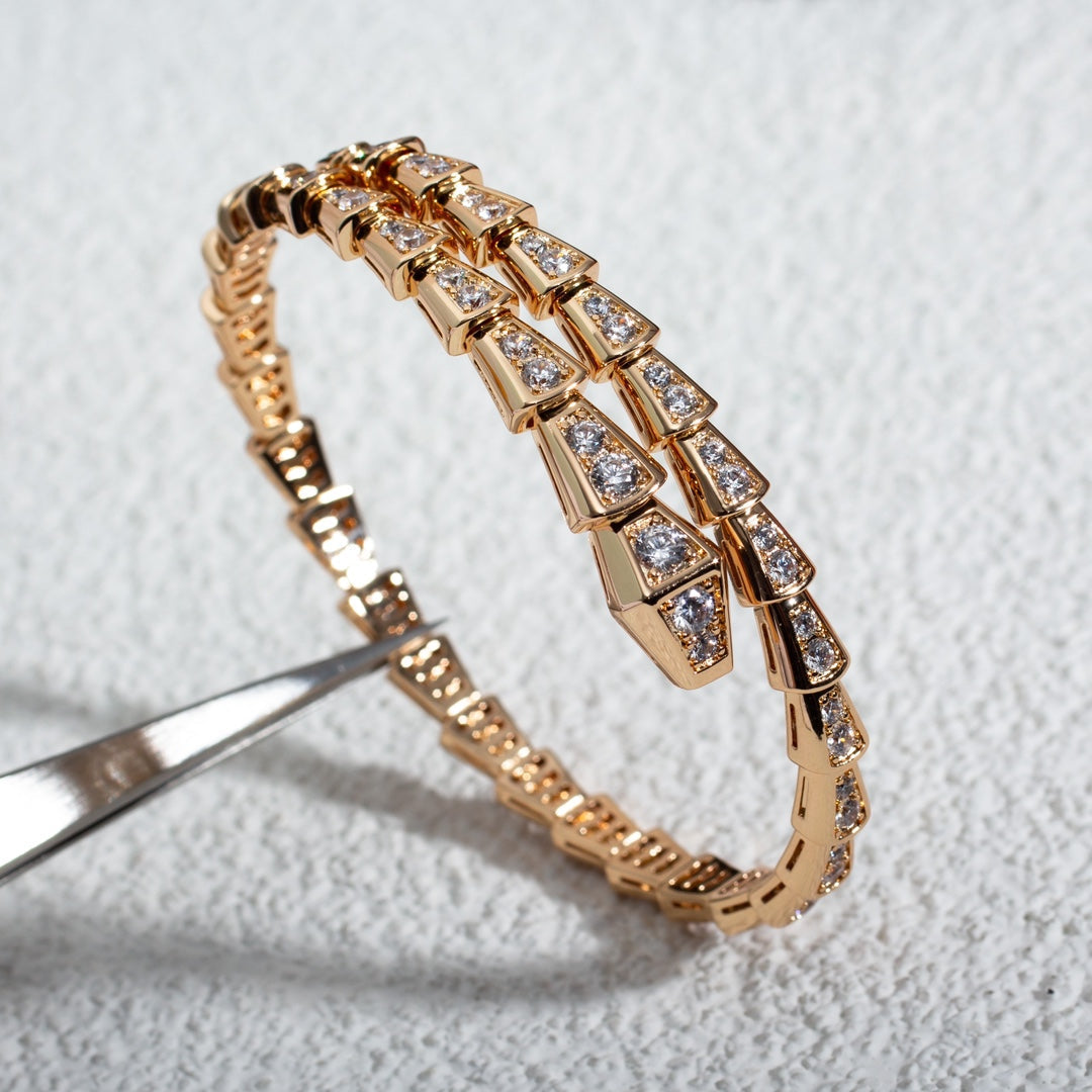 [OrnoraJewelry]SERPENTI BRACELET 6.8MM PINK GOLD DIAMOND