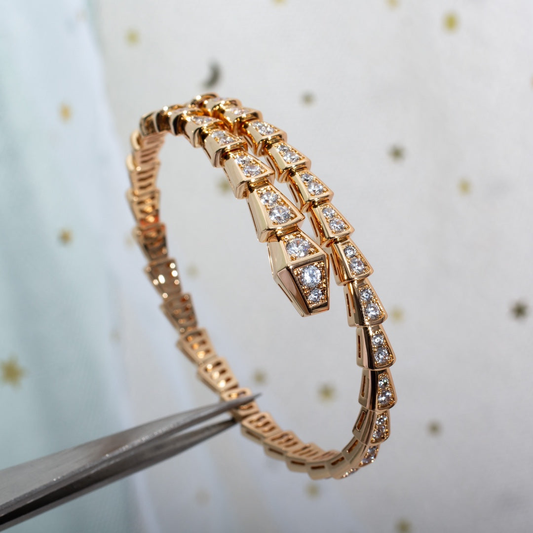 [OrnoraJewelry]SERPENTI BRACELET 6.8MM PINK GOLD DIAMOND